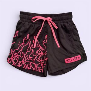 Kill Crew Muay Thai Flame Shorts — Black & Pink | Size XS | Excellent Condition